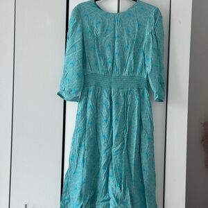 Chic Teal Long Sleeve Dress
